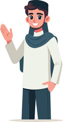 vector muslim say hello