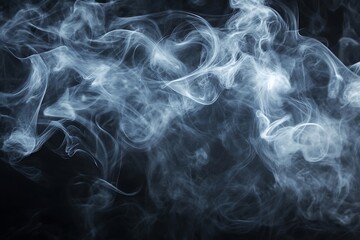 Fototapeta premium Abstract blue smoke swirls on black background. (2)
