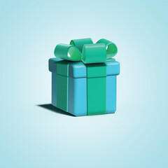 Greeting box 3D style sea wave color