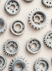 Gear and cogs wheels, clock mechanism, brass metal engine industrial