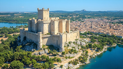 Naklejka premium Aerial View of Medieval Castle