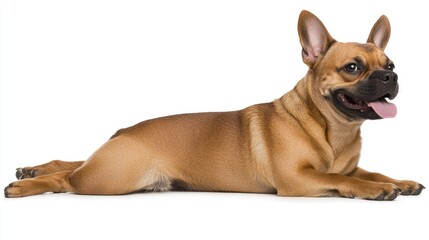 Playful french bulldog relaxing indoors pet photography cozy home environment fun and friendly vibe