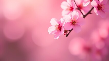 Sakura flower on pastel background. Spring Equinox, Hello Spring. Japan.