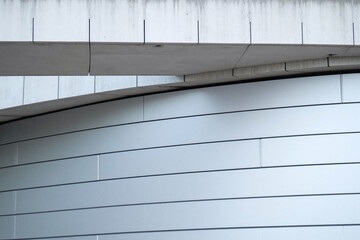 modern architectural structure horizontal ribbed panels concrete slab