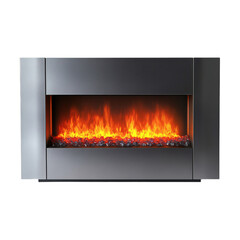 A Futuristic Modern Electric Fireplace with Adjustable Flame Isolated on Transparent Background
