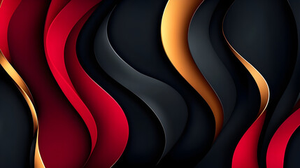 abstract background with black, ruby red, and metallic gold color marble design