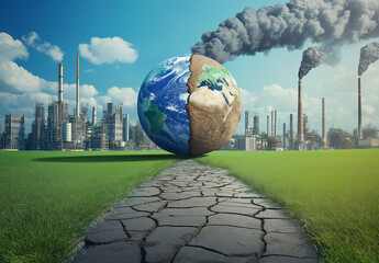 Fototapeta na wymiar Global Warming: Visualizing the Impact on Our Planet