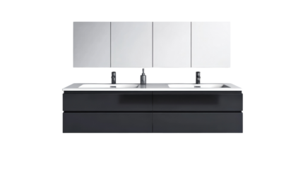 Modern double sink bathroom vanity with sleek design and elegant fixtures in contemporary style