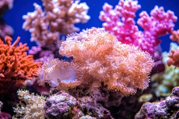 Obraz premium Colorful coral reef thriving in vibrant underwater ecosystem