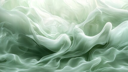 Obraz premium An abstract artistic composition of flowing and undulating light green textures