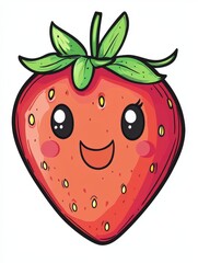 Cute cartoon strawberry illustration