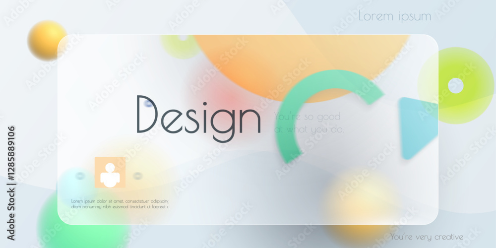 Aufkleber Minimal abstract geometric shape, line and gradient color on white background. Modern vector design. Creative geometric background for business landing page, banner, website, web, template banner