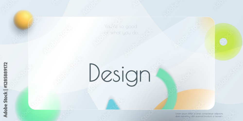 Poster Minimal abstract geometric shape, line and gradient color on white background. Modern vector design. Creative geometric background for business landing page, banner, website, web, template banner