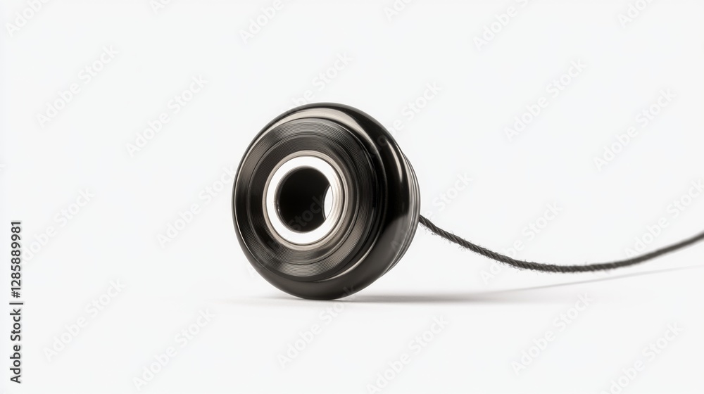 Wall mural a sleek black object on a white background. it captures attention with its minimalist design. perfec