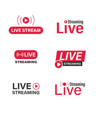 Live streaming icon set stock illustration