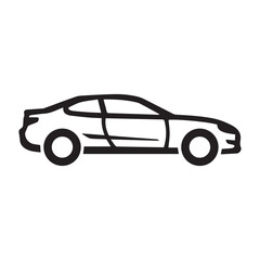 Simple Car Outline Vector Icon