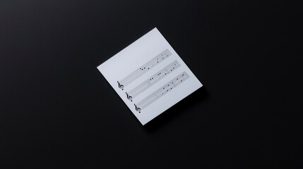 Sheet music on black background, minimalist music notes