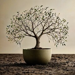 Obraz premium bonsai tree in a flowerpot