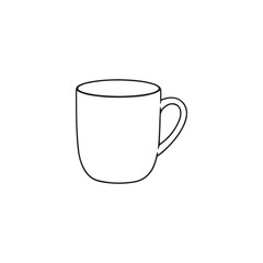 Simple Coffee Mug Outline Vector Icon