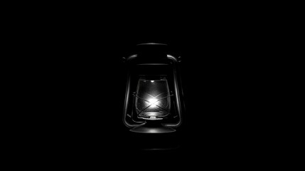 Glowing lantern in dark setting, symbolic of hope or guidance