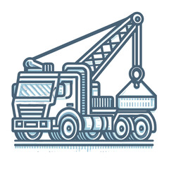 Minimalist Crane Truck Icon &ndash; Heavy Transport and Freight Services