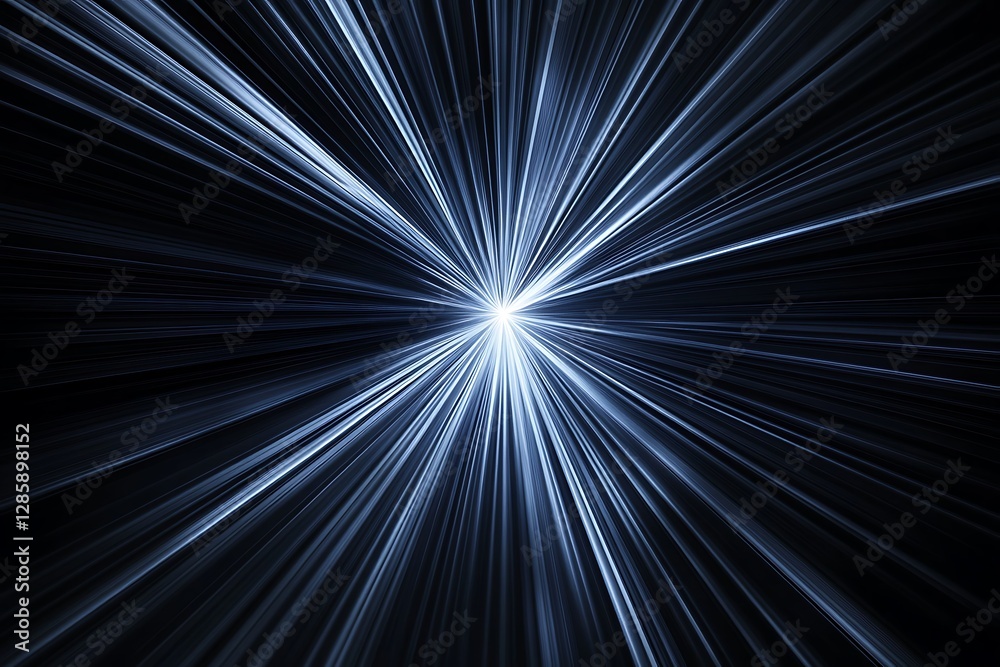 Poster abstract light rays burst from center.