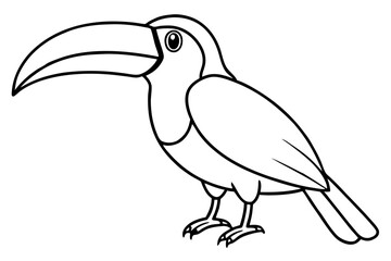 Toucan Monoline Drawing