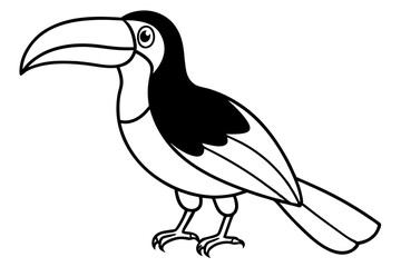Toucan Monoline Drawing