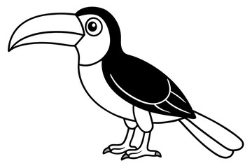 Toucan Monoline Drawing