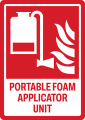 fire prevention safety sign v2 uppercase text_portable foam applicator unit_portrait size a4/a3/a2/a1	
 