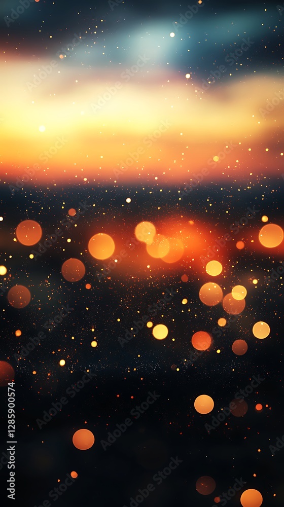 Wall mural a dreamy background with glowing orbs and a soft gradient, creating a warm, atmospheric effect.