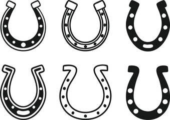 Horseshoe icon set. Vector illustration