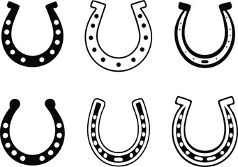 Horseshoe icon set. Vector illustration