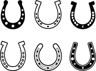 Horseshoe icon set. Vector illustration