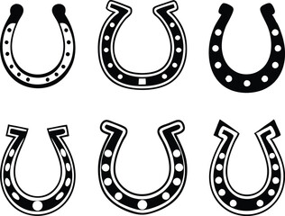 Horseshoe icon set. Vector