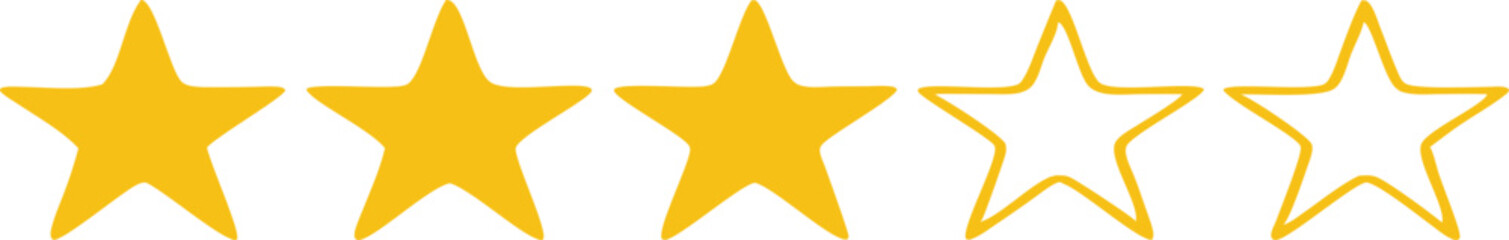 Five stars customer product rating review flat icon for apps and websites.