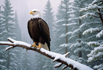 bald eagle in snow