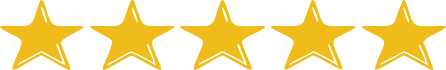 Five stars. Quality sign. Vector 