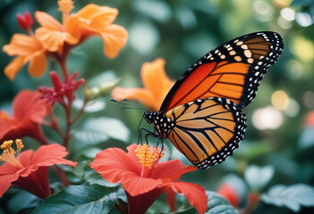 Fototapeta premium butterfly on a flower