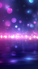 Fototapeta premium A vibrant abstract background with glowing orbs and light streaks in purple and blue hues.