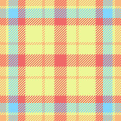 Summertime background textile vector, cowboy check pattern fabric. India seamless tartan texture plaid in lime and red colors.