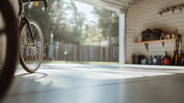 Organized garage with tools and sports gear for efficient storage