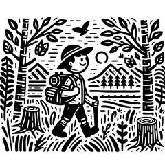 Obraz premium boy in the woods