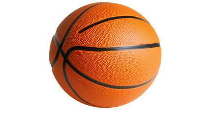 Fototapeta premium Bright orange basketball resting on a surface ready for play during an afternoon game