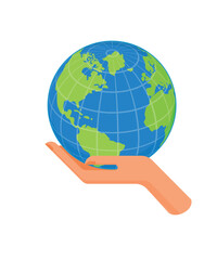 Hand holding our mother earth stock illustration