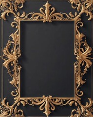 A luxury, high-quality decorative frame designed for a certificate. The design features an elegant gold border with intricate flourishes, embossed edges, and subtle filigree detailing