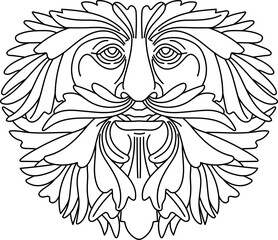Green Man / Jack in the Green - British Celtic Folk Icon Illustration 