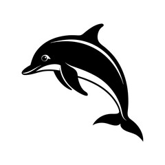 Fototapeta premium Vector dolphin silhouette art design on a transparent background