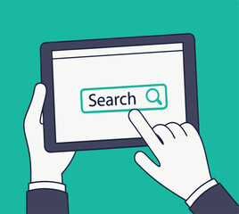 tablet, hold, hand, vector, laptop, screen, pad, black, statement, notebook, click, phone, report, background, business, design, technology, computer, concept, white, digital, hands, success, smartpho