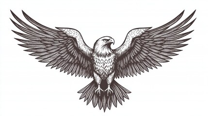 Obraz premium Vintage Eagle in Flight, artistic graphic